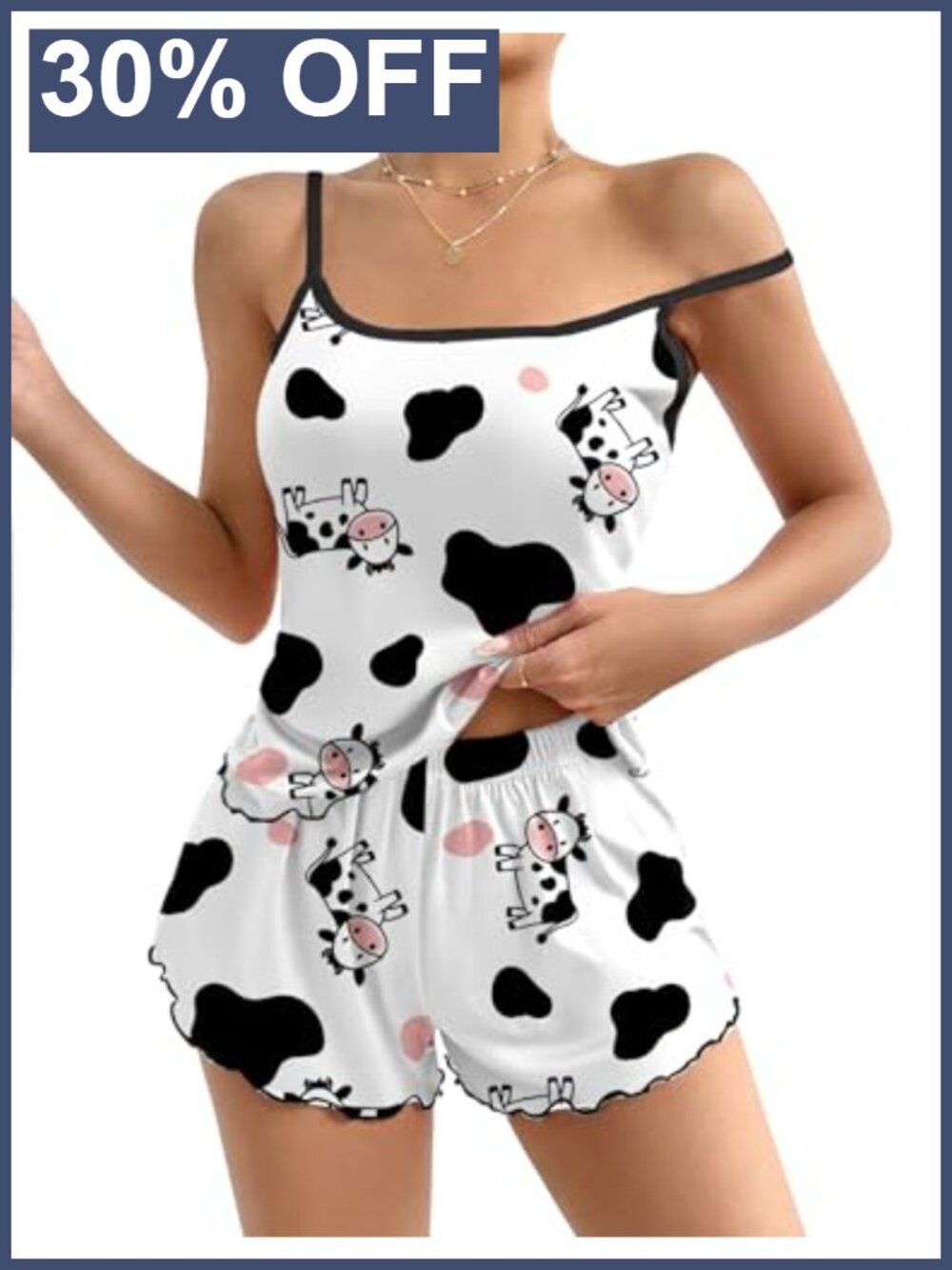 Ekouaer Cami Pajama Set Cute Printed Camisole Shorts Sleepwear